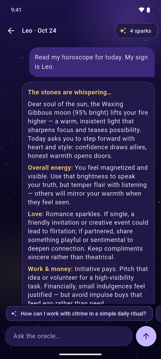 A daily horoscope read by the oracle
